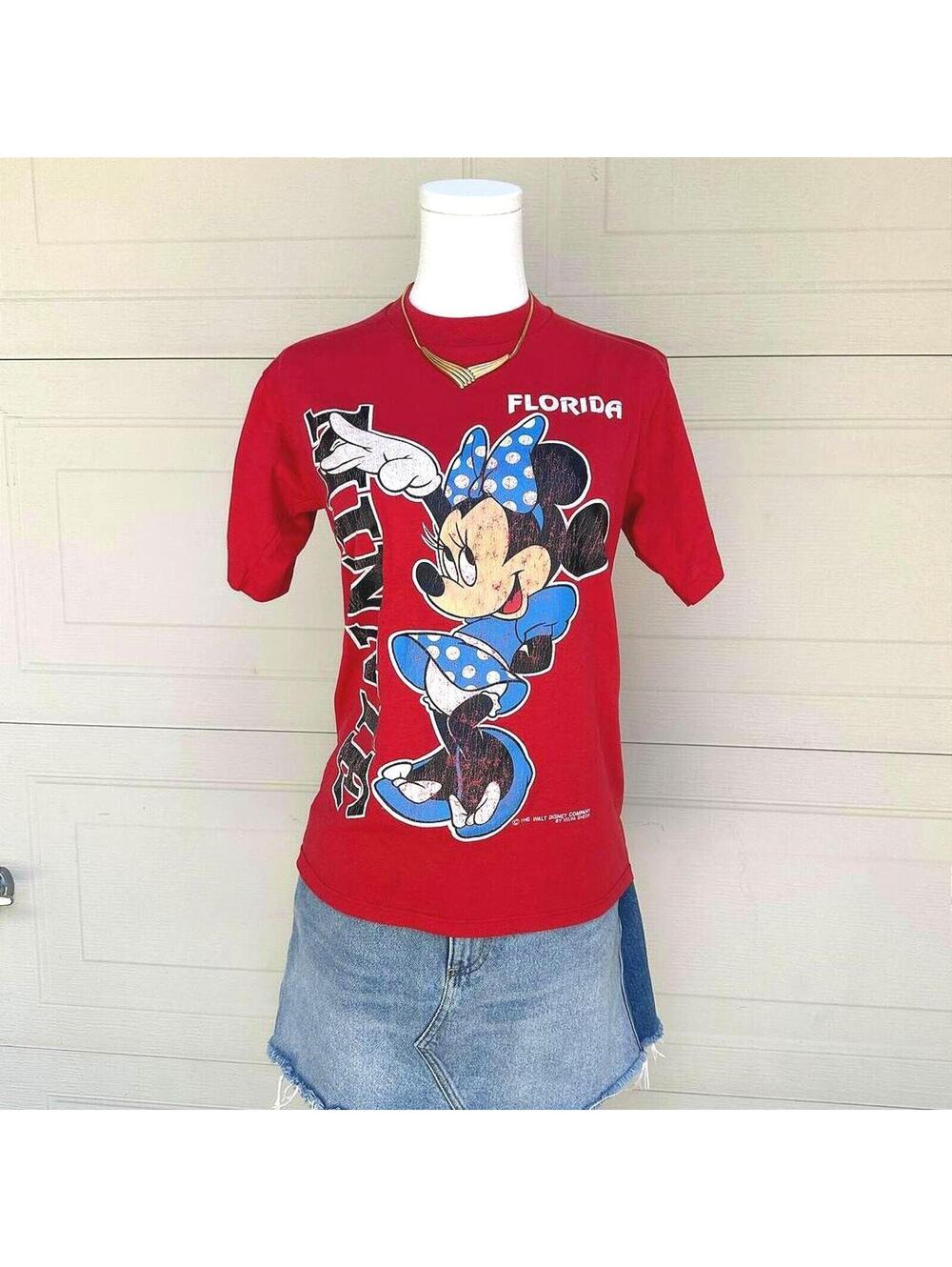 Vintage 90s Disney Minnie Mouse Florida Kissimmee T Shirt Jerzees USA Medium